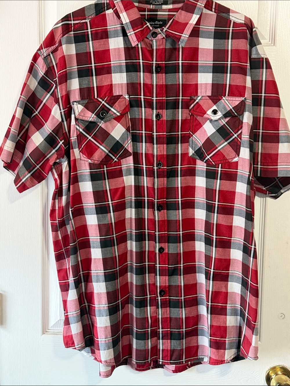 Men’s Apt. 9 Red,  Plaid Short-Sleeve Button-Down Shirt Sz 3x